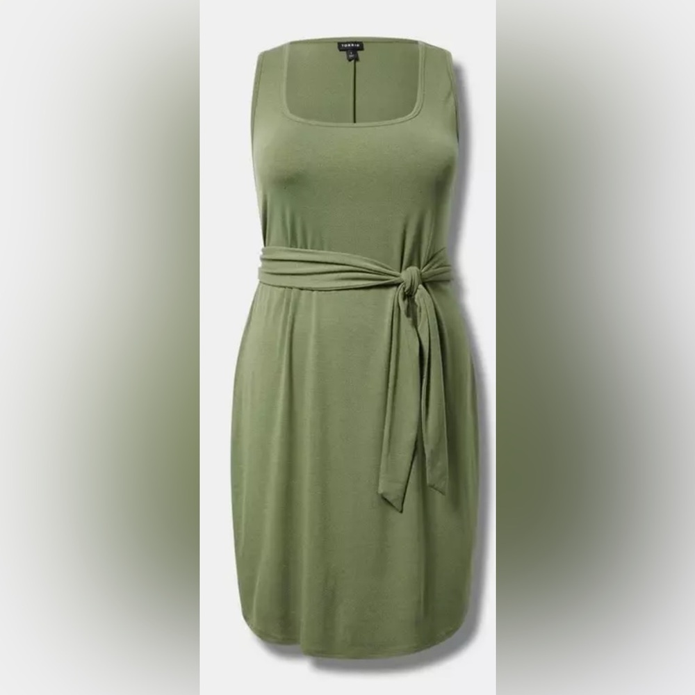 Chic Olive Green Sleeveless Dress